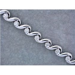 14k White Gold Diamond Bracelet