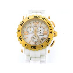 ONISS ON8108-LRG White chronograph watch