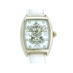 Christian Audigier Unisex INT-307 Intensity Bird Cage, White Ion-Plating Stainless Steel Watch