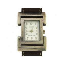 Ecclissi  Rectangular Leather Strap Watch