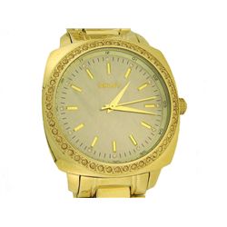 DKNY Round Gold Tone/Mother of Pearl Dress Watch