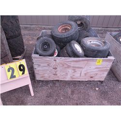 pallet of lawn mower tires