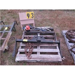 Brush guard for a truck, receiver hitch, electric pump & log chain