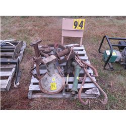 2 log tongs, 2 jack stands, hydraulic PTO shaft, cylinder, 2 pintle hitches & cable