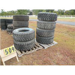 6 used truck tires 15-22.5 off road tires