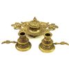 Image 1 : Collection of 3 includes 19th C. brass inkwell