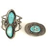Image 1 : Collection of 2 includes turquoise and sterling