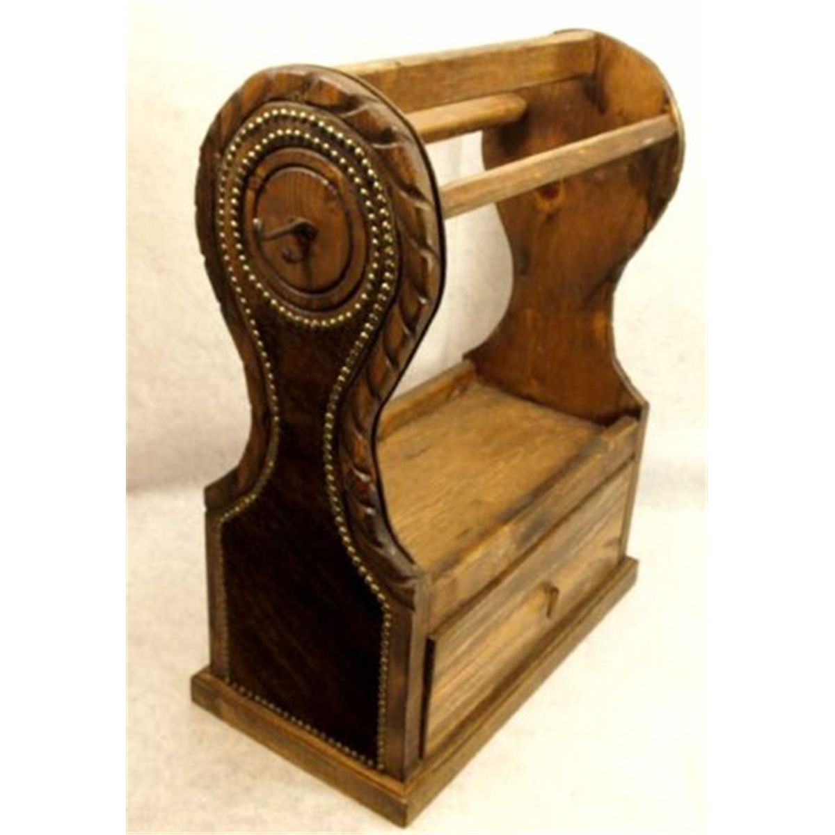 Custom wood saddle stand decorated