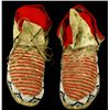 Image 1 : C. 1890's Sioux quilled moccasins with bar design
