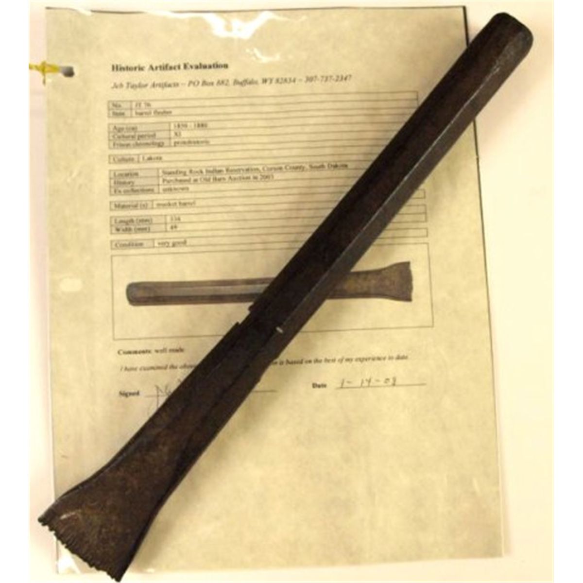 C. 1850's gun barrel hide scraper octagon