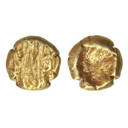 1/24 Estátera. 650-625 a.C. IONIA. Anv.: Estrías. Rev.: Cuadro incuso. 0,60 grs. Electrón. Se-No cat