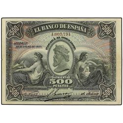 500 Pesetas. 28 Enero 1907. Ed-B100. MBC.