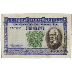 100 Pesetas. 18 Julio 1937. Anv.: General Castaños. Rev.: Batalla de Bailén. Serie A. NO EMITIDO. Ma