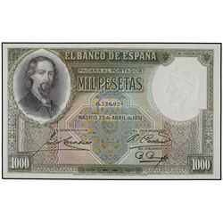 1.000 Pesetas. 25 Abril 1931. Zorrilla. (Leve arruga en esquina). Ed-C13. SC.