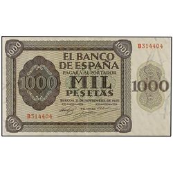 1.000 Pesetas. 21 Noviembre 1936. Alcázar de Toledo. Serie B. Ed-D24a. EBC.