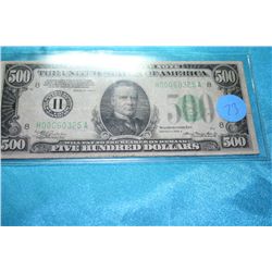 $500 Federal Reserve Note
