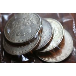Lot Of 5 Morgan Dollars (Mixed Dates)