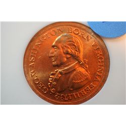 1792 Wash. Piece "Collis Restrike" (RED)PCI-MS63
