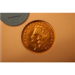 1874 $3 Gold Piece (BCGS-AU55)