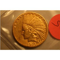 1915 $10 Gold Indian Coin