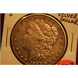 1887-S Morgan Silver Dollar Looks EF-45