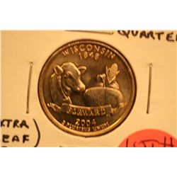 2004-D Wisconsin State Quarter B.U. (Extra Leaf Low)