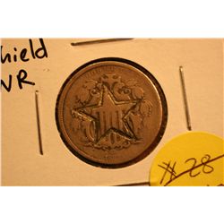 1867 Texas Five Cent Shield (Counter Stamped)