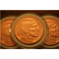 Lot Of 3  1oz. Copper Rounds