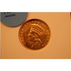 1874 $3 Gold Coin  BCGS-AU55