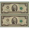Image 1 : 2 Consec # CU 2003 $2 Bills Notes I Mint Minneapolis