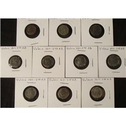 10 Diff Ancient Constans 337-350 A.D. Roman Coins