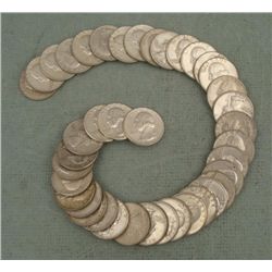 1 Roll of 1964 + 1964-D Washington Silver Quarters