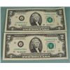 Image 1 : 2 Consec # CU 2003 A $2 Bills Notes J Mint Kansas City