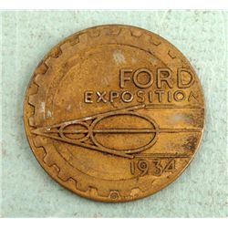 1934 Chicago Worlds Fair Ford Exposition Token Coin