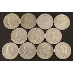 11 Different Dates Uncirculated Eisenhower Dollar Coins