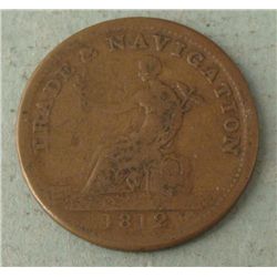 1812 Trade & Navigation Half Penny Token Canada