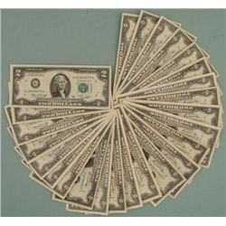 (25) 1976 $2 Bills Notes G Mint Mark Chicago -Many UNC