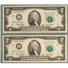 Image 1 : 2 Consec # $2 Star Notes I Mint MN 2003 Low Serial UNC