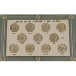 US Wartime Silver Nickels Set 1942 P-1945 S GEM BU