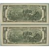 Image 2 : 2 Consec # CU 2003 $2 Bills Notes I Mint Minneapolis
