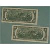 Image 2 : 2) 1976 $2 Dollar Bills Notes "F" Mint Mark UNC Atlanta