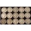 Image 1 : 15 Different Date Mercury Silver Dimes 1917-1945
