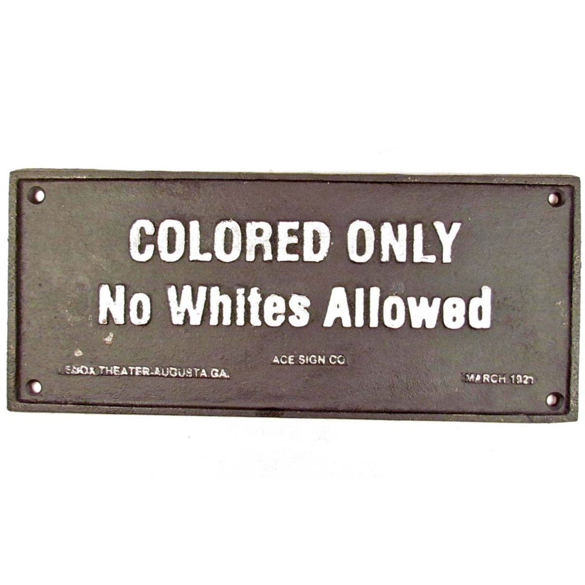 Colored Only Signs BLACK AMERICANA COLORED ONLY SEGREGATION CAST IRON SIGN
