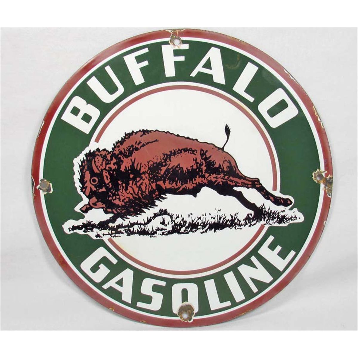 BUFFALO GASOLINE PORCELAIN ADVERTISING SIGN