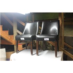 BLACK LEATHER  RESTAURANT CHAIR