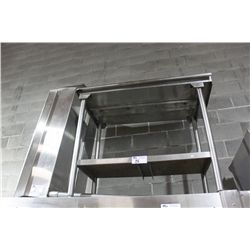 2 STAINLESS STEEL WASH TABLES & PREP BRIDGE