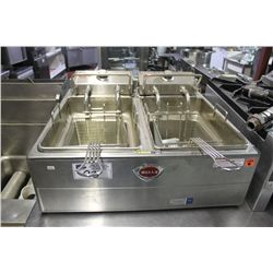 WELLS 2 BASKET STAINLESS STEEL TABLE TOP DEEP