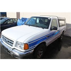 2001 WHITE FORD RANGER P/U 2DR XLT SERIES