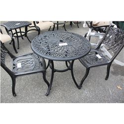 BLACK METAL PATIO CAFE TABLE