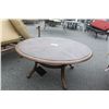 Image 1 : WOODGRAIN METAL PATIO COFFEE TABLE